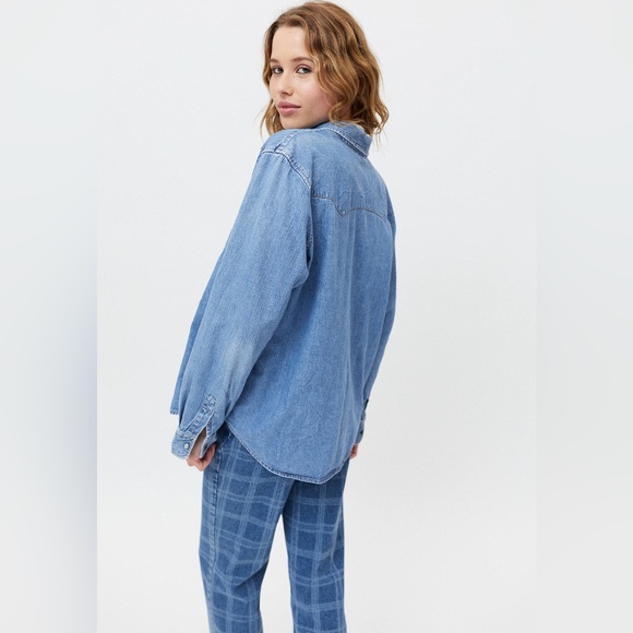 Women's Blue Denim Shirt - Picture 3 of 10